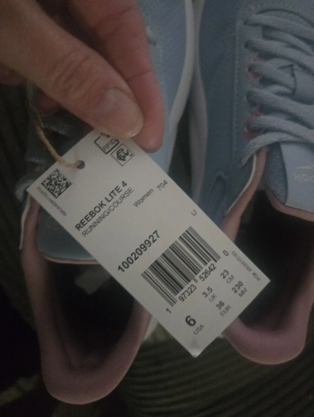 Reebok  Light Blue and Pink Athletic Sneakers